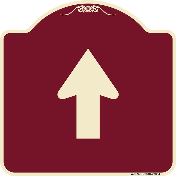 Straight Thru Straight Thru Symbol Heavy-Gauge Aluminum Architectural Sign, 18" x 18", BU-1818-22834